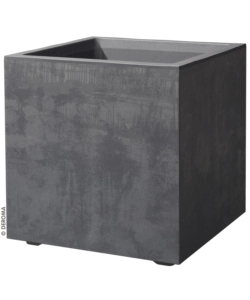 FIORIERA DA ESTERNO DEROMA "MILLENIUM" FORMA CUBICA IN RESINA COLORE ANTRACITE, 39X39X39 CM