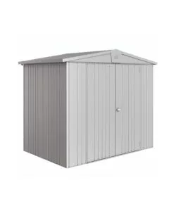CASETTA DA GIARDINO BIOHORT "EUROPA  3" IN ACCIAIO ZINCATO COLORE ARGENTO METALLIZZATO 244X156X203 CM
