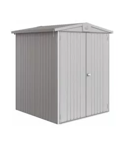 CASETTA DA GIARDINO BIOHORT "EUROPA  2" IN ACCIAIO ZINCATO COLORE ARGENTO METALLIZZATO 172X156X196 CM
