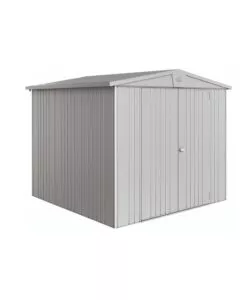 CASETTA DA GIARDINO BIOHORT "EUROPA  4" IN ACCIAIO ZINCATO COLORE ARGENTO METALLIZZATO 244X228X203 CM