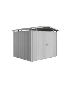 CASETTA DA GIARDINO BIOHORT "PANORAMA P3" IN ACCIAIO ZINCATO COLORE ARGENTO METALLIZZATO CON PORTA BATTENTE SEMPLICE 273X238X227 CM - COD. 13040