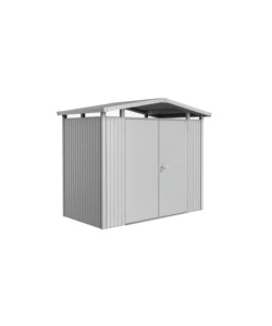 CASETTA DA GIARDINO BIOHORT "PANORAMA P1" IN ACCIAIO ZINCATO COLORE ARGENTO METALLIZZATO CON PORTA BATTENTE DOPPIO 273X158X227 CM - COD. 13029