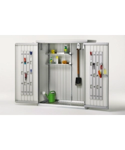 ARMADIO PER ATTREZZI BIOHORT "MISURA 150" ARGENTO METALLIZZATO 155X83X182,5 CM - 34010