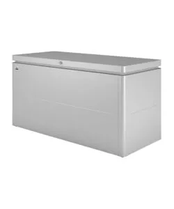 BAULE DA ESTERNO IMPERMEABILE BIOHORT "LOUNGEBOX 160" IN ACCIAIO ZINCATO ARGENTO METALLIZZATO 850 LT 160X70X83,5 CM - COD. 64065