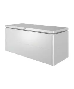 BAULE DA ESTERNO IMPERMEABILE BIOHORT "LOUNGEBOX 200" IN ACCIAIO ZINCATO ARGENTO METALLIZZATO 1400 LT 199X80X81 CM - COD. 64075