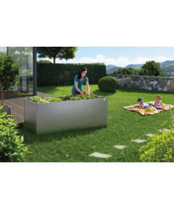 AIUOLA RIALZATA 2X1 GRIGIO QUARZO METALLIZZATO - BIOHORT. 68015