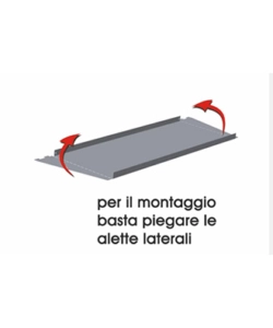 RIPIANI MULTIUSO, REVERSIBILI, CON REGGIMENSOLE INTEGRATE - ALLUMINIO - 2 PZ.