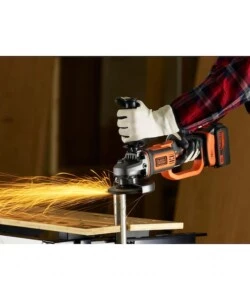 SMERIGLIATRICE ANGOLARE A BATTERIA BLACK+DECKER "BCG720M1-QW" DISCO 115/125 MM 18V 4AH + CARICABATTERIE RAPIDO 1 A + SOFT BAG