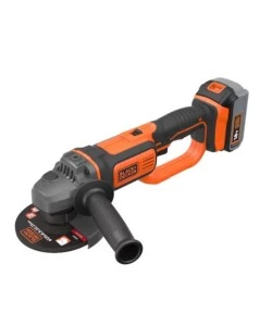 SMERIGLIATRICE ANGOLARE A BATTERIA BLACK+DECKER "BCG720M1-QW" DISCO 115/125 MM 18V 4AH + CARICABATTERIE RAPIDO 1 A + SOFT BAG