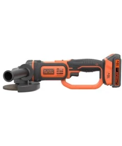 SMERIGLIATRICE ANGOLARE A BATTERIA BLACK+DECKER "BCG720M1-QW" DISCO 115/125 MM 18V 4AH + CARICABATTERIE RAPIDO 1 A + SOFT BAG