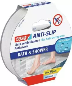 NASTRO ANTISCIVOLO ANTI-SLIP PER BAGNO E DOCCIA, 25 MM X 5 MT - TESA