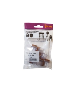 PUNTALI TONDI PVC TRASPARENTE CON FELTRO Ø 16 MM. - 8 PZ.