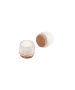 PUNTALI TONDI PVC TRASPARENTE CON FELTRO Ø 18 MM. - 8 PZ.