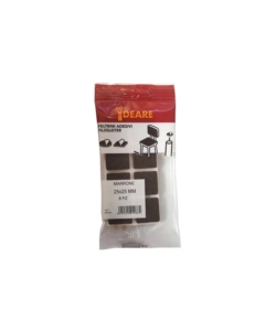 FELTRINI ADESIVI QUADRATI - 25 X 25 MM. - MARRONE - 8 PZ.