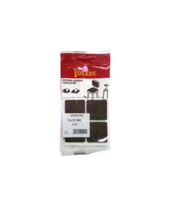 FELTRINI ADESIVI QUADRATI - 35 X 35 MM. - MARRONE - 4 PZ.