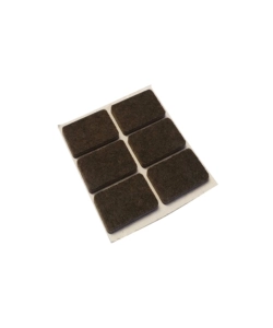 FELTRINI ADESIVI RETTANGOLARI 25 X 35 MM. - MARRONE - 6 PZ.