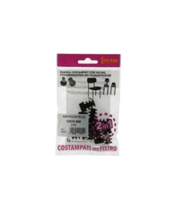 PUNTALI INTERNI ALETTATI QUADRI NERI CON FELTRO 15 X 15 MM. 8 PZ.