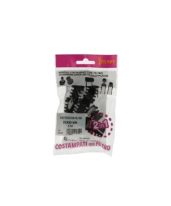 PUNTALI INTERNI ALETTATI QUADRI NERI CON FELTRO 20 X 20 MM. 8 PZ.