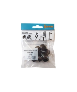 SCIVOLI IN FELTRO TONDI CON VITE Ø 20 MM. - MARRONE - 8 PZ.
