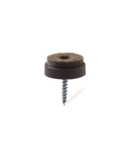 SCIVOLI IN FELTRO TONDI CON VITE Ø 24 MM. - MARRONE - 8 PZ.