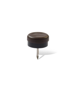 SCIVOLI IN PLASTICA E GOMMA TONDI CON CHIODO Ø 20 MM - MARRONE - 8 PZ.