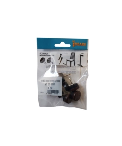 SCIVOLI IN PLASTICA E GOMMA TONDI CON CHIODO Ø 30 MM - MARRONE - 8 PZ.