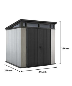 CASETTA DA GIARDINO KETER "ARTISAN 7x7" IN DUOTECH COLORE GRIGIO CON PORTA BATTENTE DOPPIA 214X218X226 CM