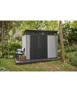 CASETTA DA GIARDINO KETER "ARTISAN 9x7" IN DUOTECH COLORE GRIGIO CON PORTA BATTENTE DOPPIA 277X218X226 CM