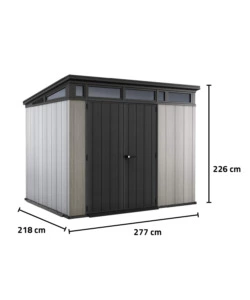 CASETTA DA GIARDINO KETER "ARTISAN 9x7" IN DUOTECH COLORE GRIGIO CON PORTA BATTENTE DOPPIA 277X218X226 CM