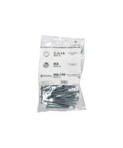 KIT VITI TESTA BOMBATA LARGA Ø 8 X 100 + DADI + RONDELLE - 100 PZ.