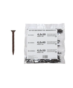 KIT VITI PER LEGNO T.P.S. BRONZATE Ø 4 - 300 PZ.