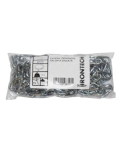CATENA GENOVESE PRETAGLIATA Ø 4 MM. IN ACCIAIO ZINCATO 5 MT.