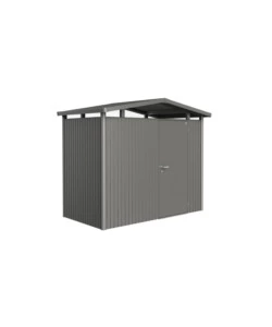 CASETTA DA GIARDINO BIOHORT "PANORAMA P1" IN ACCIAIO ZINCATO COLORE GRIGIO QUARZO METALLIZZATO CON PORTA BATTENTE SEMPLICE 273X158X227 CM - COD. 18020
