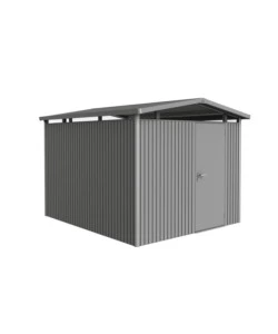CASETTA DA GIARDINO BIOHORT "PANORAMA P5" IN ACCIAIO ZINCATO COLORE GRIGIO QUARZO METALLIZZATO CON PORTA BATTENTE SEMPLICE 273X318X227 CM - COD. 18060