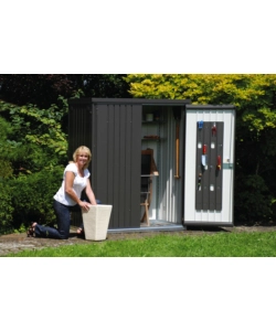 ARMADIO PER ATTREZZI BIOHORT "MISURA 150" GRIGIO SCURO METALLIZZATO, 155X83X182,5 CM - 31010