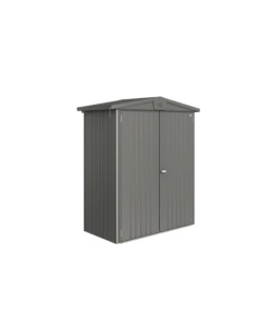 CASETTA DA GIARDINO BIOHORT "EUROPA  1" IN ACCIAIO ZINCATO COLORE GRIGIO QUARZO METALLIZZATO 172X84X196 CM