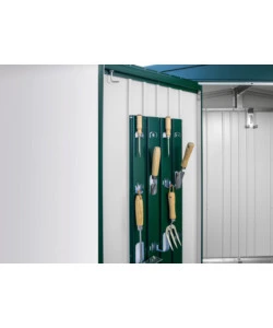 CASETTA DA GIARDINO BIOHORT "EUROPA  1" IN ACCIAIO ZINCATO COLORE GRIGIO QUARZO METALLIZZATO 172X84X196 CM