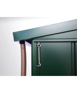 CASETTA DA GIARDINO BIOHORT "EUROPA  1" IN ACCIAIO ZINCATO COLORE GRIGIO QUARZO METALLIZZATO 172X84X196 CM