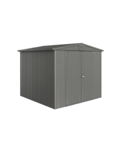 CASETTA DA GIARDINO BIOHORT "EUROPA  4" IN ACCIAIO ZINCATO COLORE GRIGIO QUARZO METALLIZZATO 244X228X203 CM