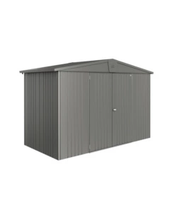CASETTA DA GIARDINO BIOHORT "EUROPA  4A" IN ACCIAIO ZINCATO COLORE GRIGIO QUARZO METALLIZZATO 316X156X209 CM