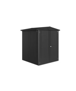 CASETTA DA GIARDINO BIOHORT "EUROPA  2" IN ACCIAIO ZINCATO COLORE GRIGIO SCURO METALLIZZATO 172X156X196 CM