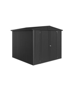 CASETTA DA GIARDINO BIOHORT "EUROPA  4" IN ACCIAIO ZINCATO COLORE GRIGIO SCURO METALLIZZATO 244X228X203 CM