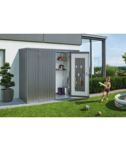 ARMADIO PER ATTREZZI BIOHORT "MISURA 230" IN ACCIAIO ZINCATO GRIGIO QUARZO METALLIZZATO, 277X83X182,5 CM - 30080