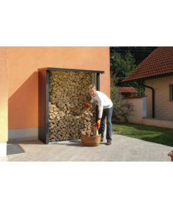 LEGNAIA BIOHORT "WOODSTOCK 150" IN ACCIAIO ZINCATO GRIGIO SCURO METALLIZZATO, 157X102X199 CM - 37010