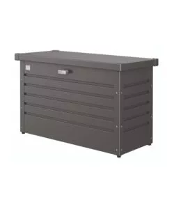BAULE DA ESTERNO IMPERMEABILE BIOHORT "100" IN ACCIAIO ZINCATO GRIGIO SCURO METALLIZZATO 195 LT 101X46X61 CM - COD. 65010