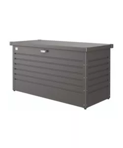 BAULE DA ESTERNO IMPERMEABILE BIOHORT "130" IN ACCIAIO ZINCATO GRIGIO SCURO METALLIZZATO 460 LT 134X62X71 CM - COD. 65040