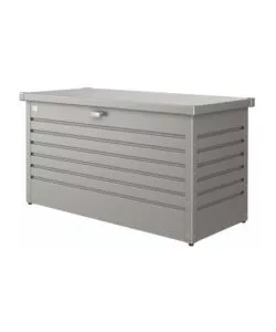 BAULE DA ESTERNO IMPERMEABILE BIOHORT "130" IN ACCIAIO ZINCATO GRIGIO QUARZO METALLIZZATO 460 LT 134X62X71 CM - COD. 68040