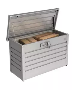 BAULE POSTALE PER PACCHI IMPERMEABILE BIOHORT "PAKET-BOX 100" IN ACCIAIO ZINCATO ARGENTO METALLIZZATO 195 LT 101X46X61 CM - COD. 64910