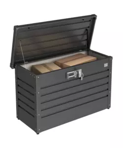 BAULE POSTALE PER PACCHI IMPERMEABILE BIOHORT "PAKET-BOX 100" IN ACCIAIO ZINCATO GRIGIO SCURO METALLIZZATO 195 LT 101X46X61 CM - COD. 65910