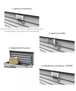 BAULE POSTALE PER PACCHI IMPERMEABILE BIOHORT "PAKET-BOX 100" IN ACCIAIO ZINCATO GRIGIO QUARZO METALLIZZATO 195 LT 101X46X61 CM - COD. 68910